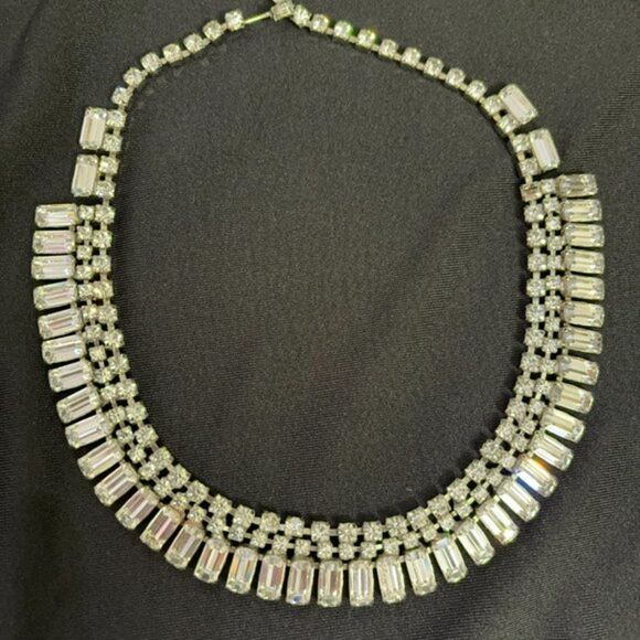 Albert Weiss circa 1955 Rhinestone Necklace Sexy Mid Century 50's VINTAGE - Picture 2 of 9